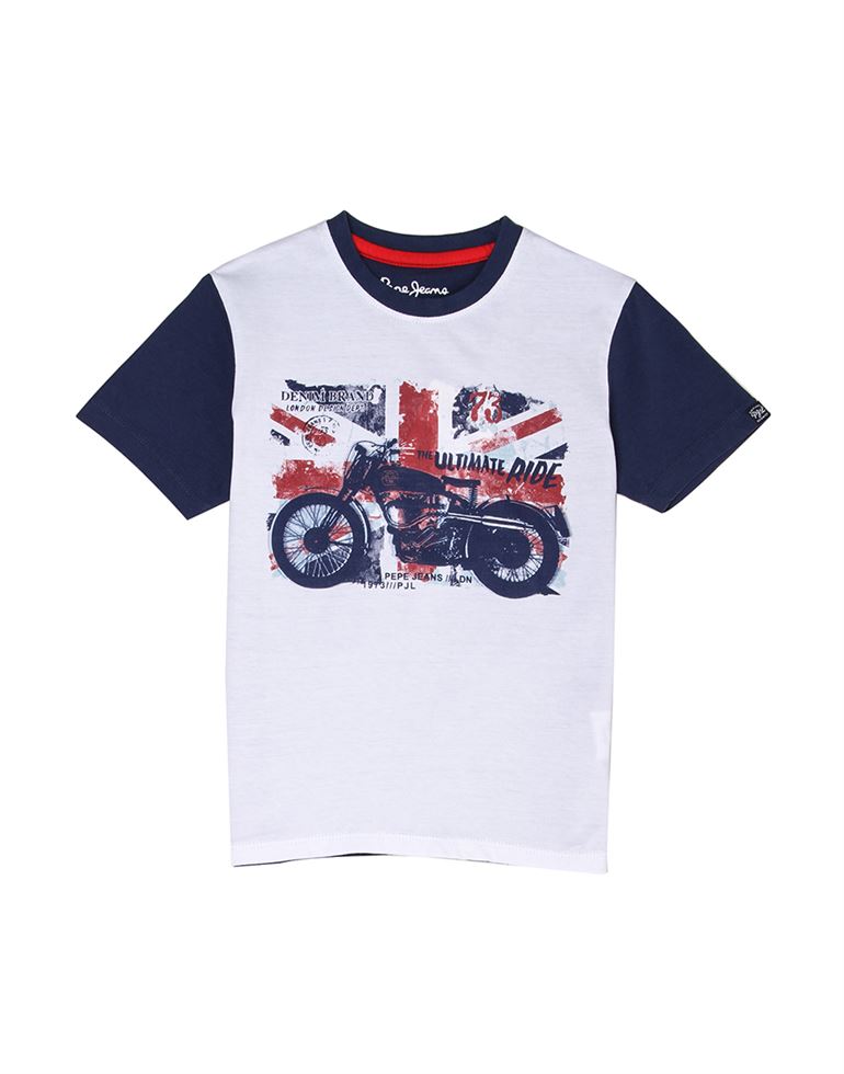 Pepe Jeans Boys Graphic Print White T-Shirt